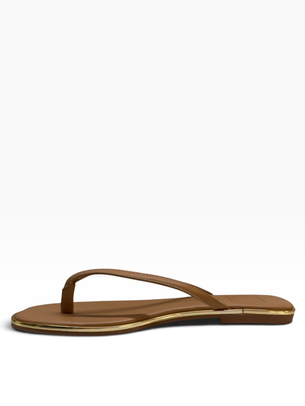 NWOT Dolce Vita Froyo Tan Gold Trim Thong Sandals Size 7 - Picture 2 of 13